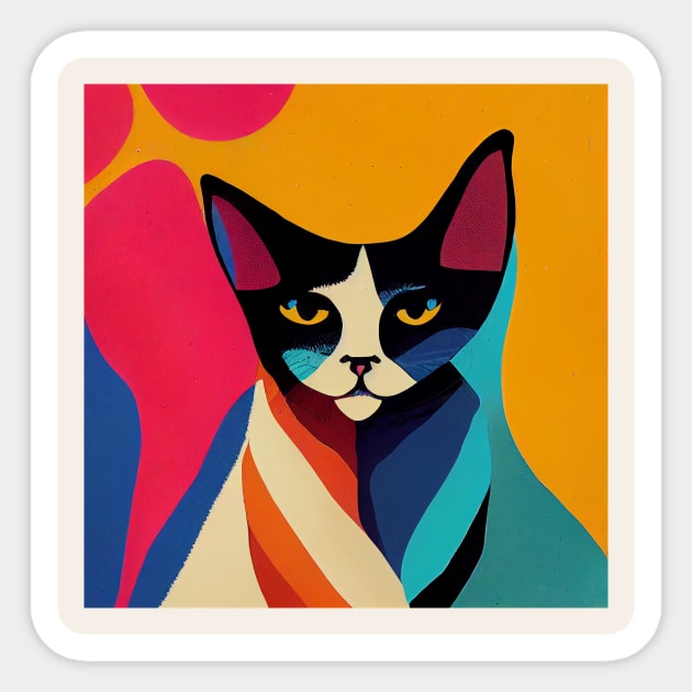 Abstract Cat Sticker by n23tees